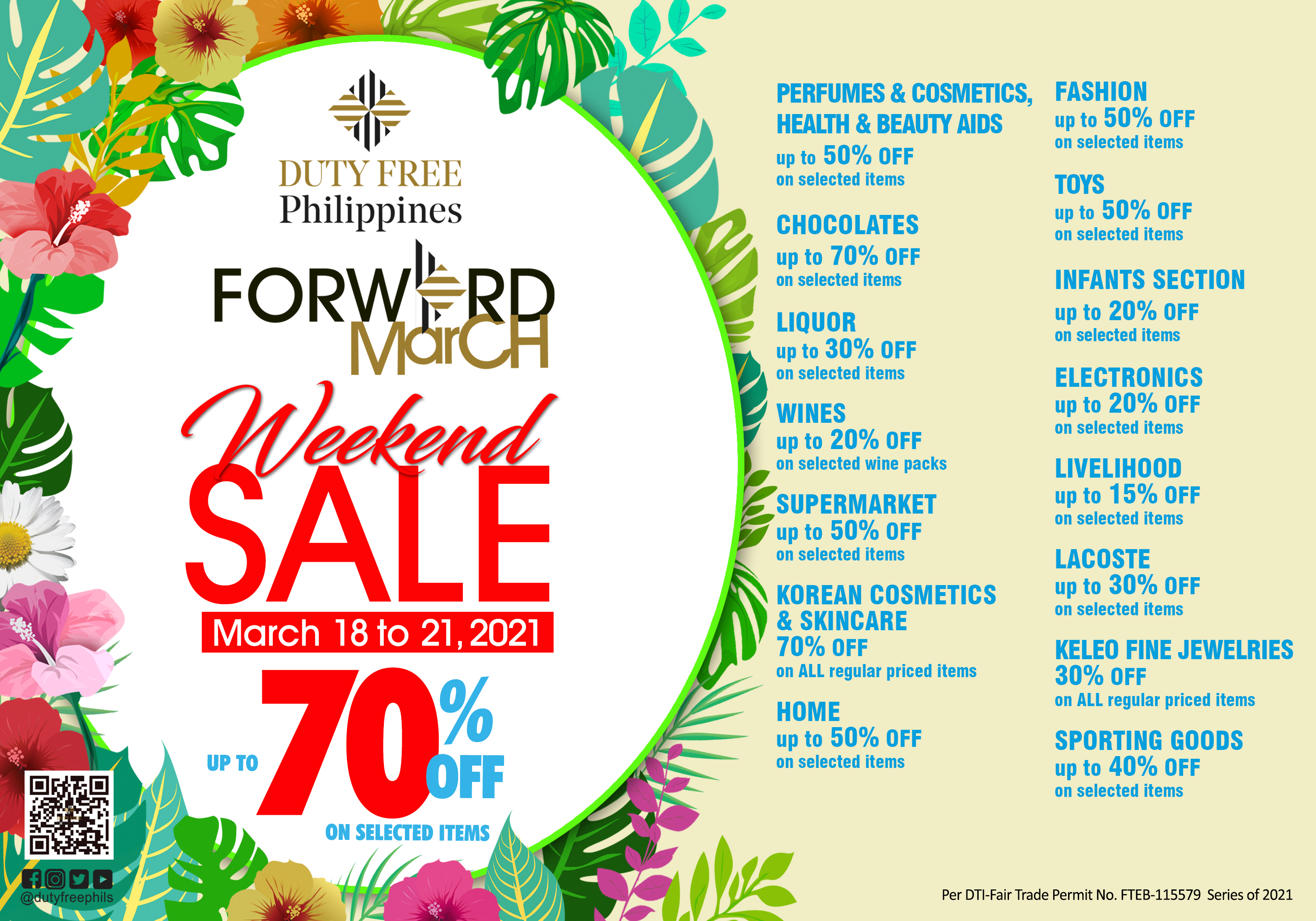 DUTY FREE TO HOLD A 4-DAY WEEKEND SALE